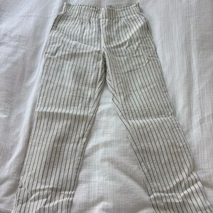 Joie Cream and Black Pinstripe Capris
